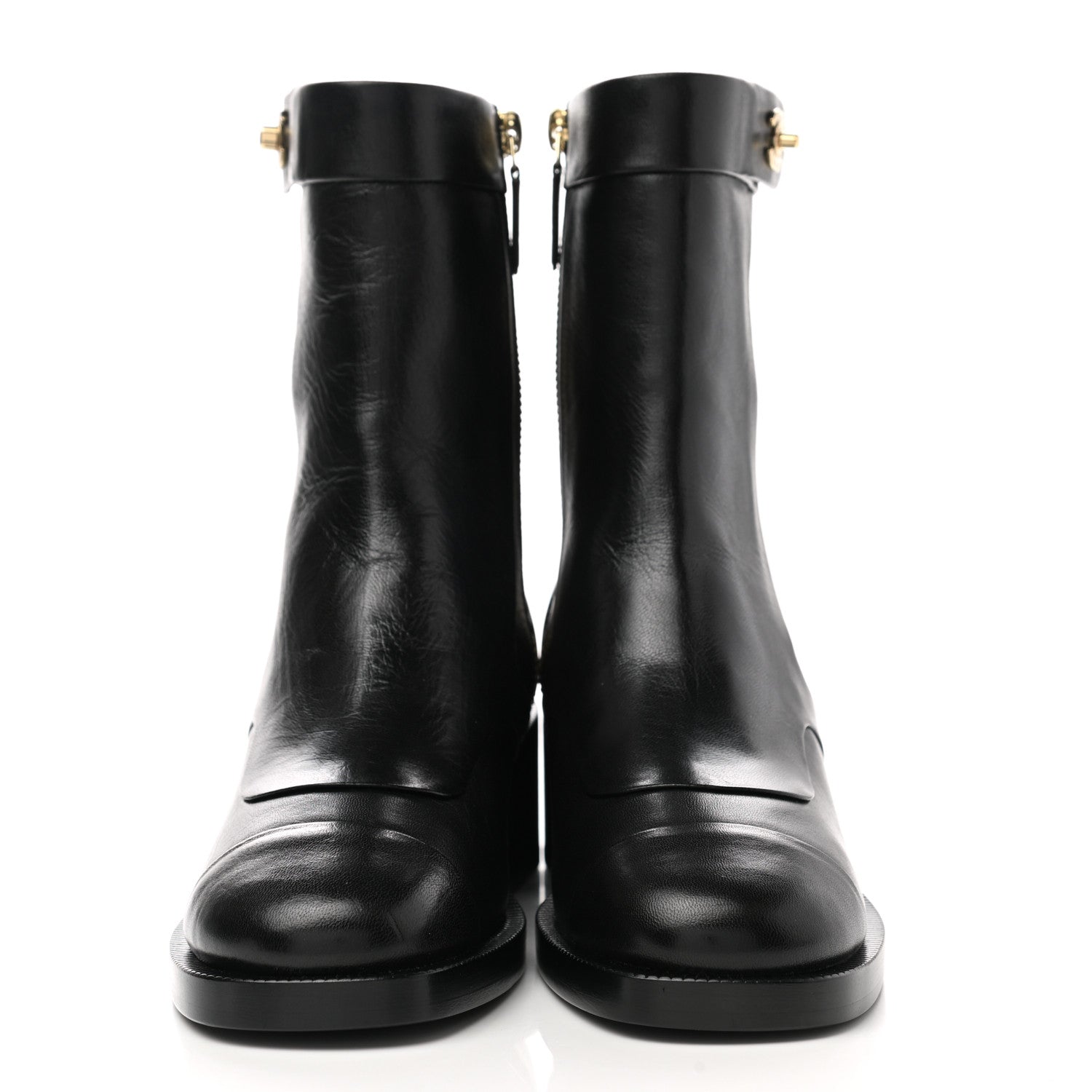 Chanel Shiny Goatskin CC Short Boots 35 Black 2 of 9