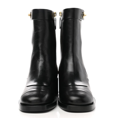 Chanel Shiny Goatskin CC Short Boots 35 Black 2 of 9