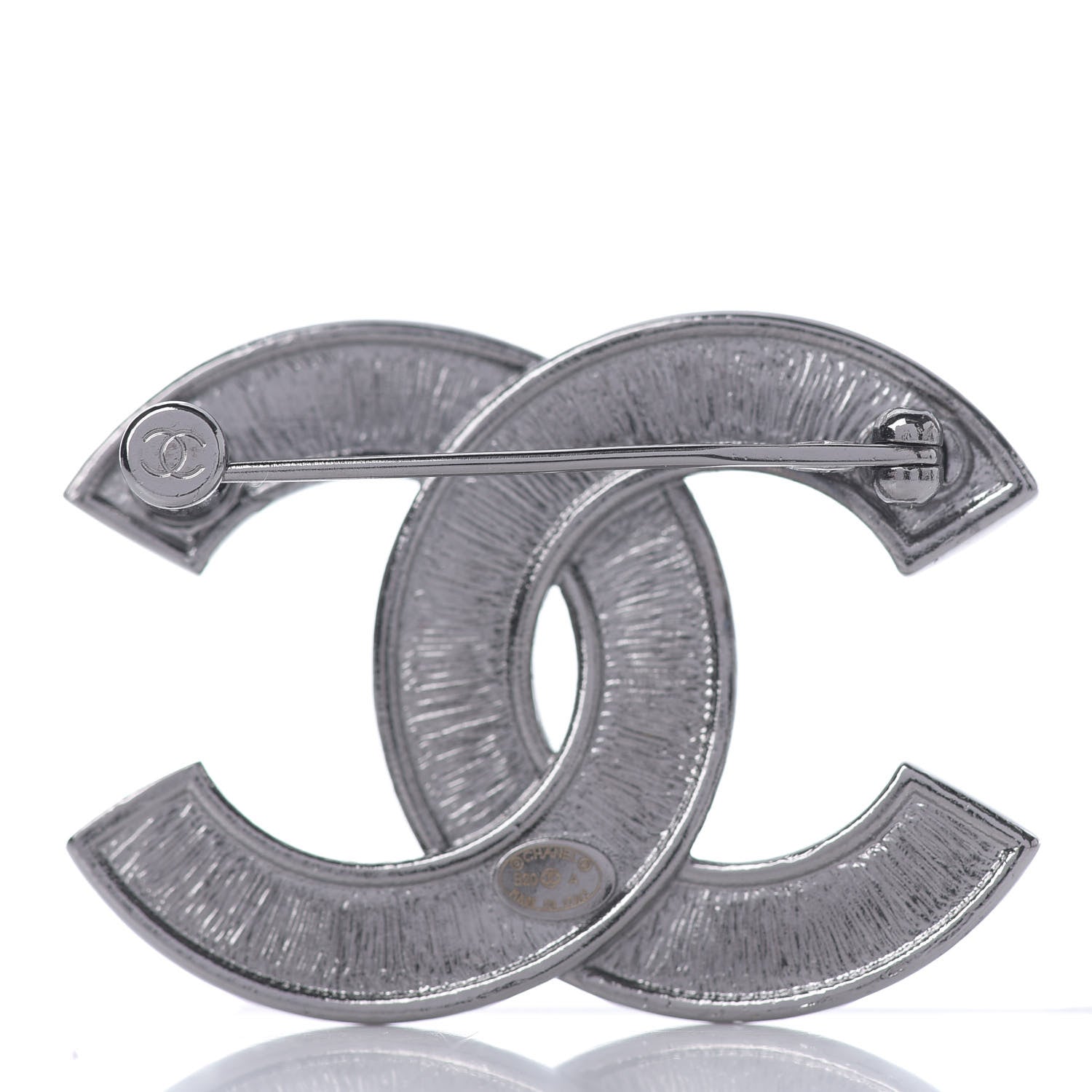 Chanel Crystal Pearl Chain Mania CC Brooch Silver 2 of 3