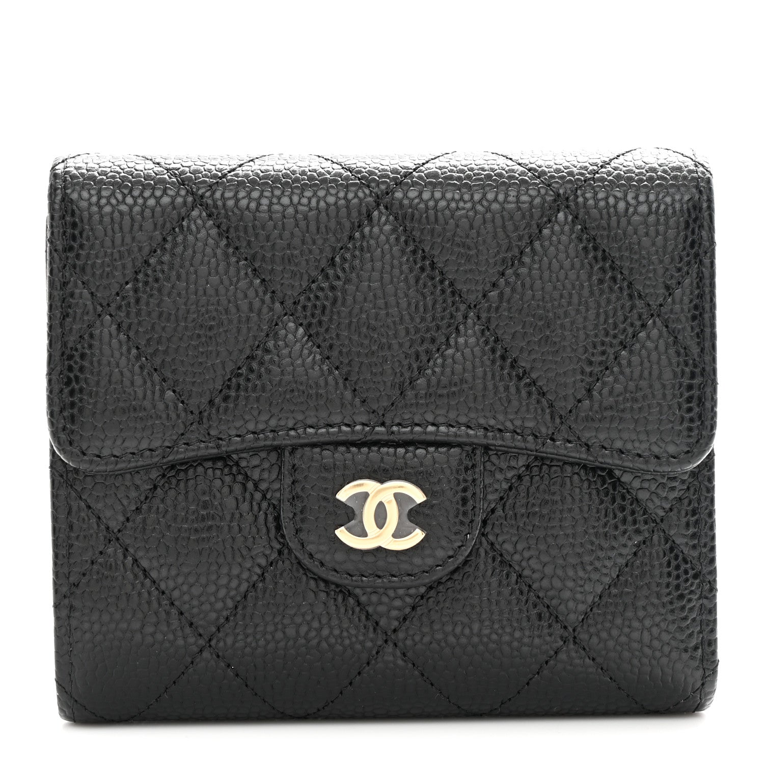 Chanel Caviar Quilted Compact Flap Wallet Black 1 of 9
