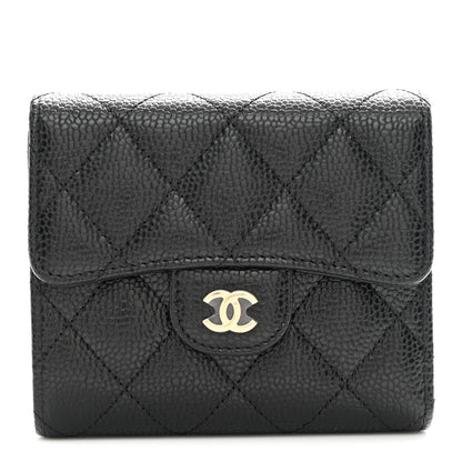 Chanel Caviar Quilted Compact Flap Wallet Black 1 of 9