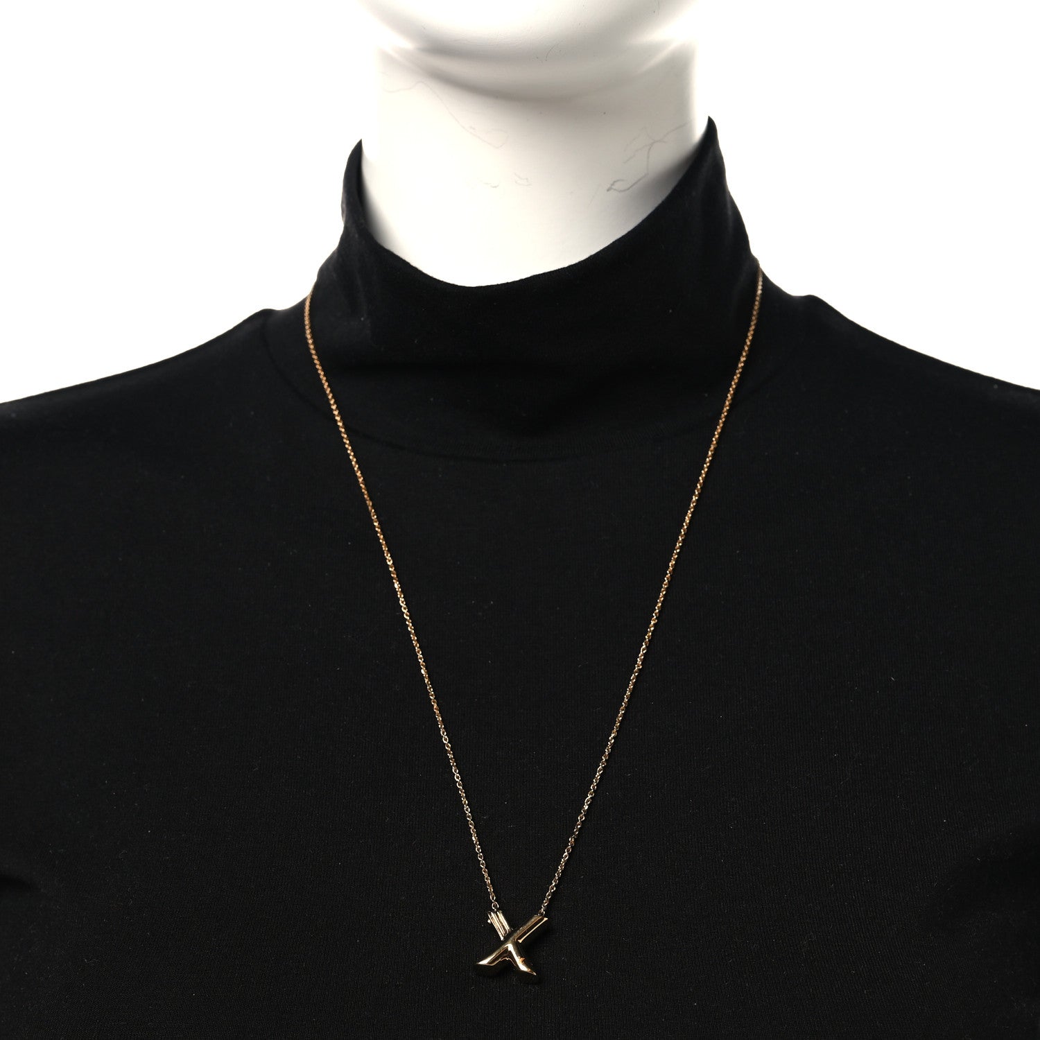 Louis Vuitton Metal LV And Me Letter X Necklace Gold 2 of 5