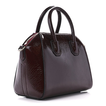 Givenchy Crinkled Patent Calfskin Mini Antigona Aubergine 3 of 10