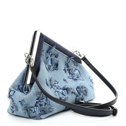Fendi Denim Embroidered Astrology Small Fendi First Chiaro 3 of 10