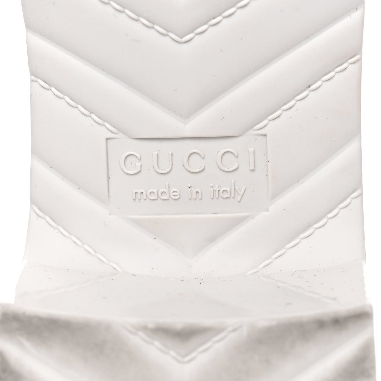 Rubber Gucci Logo Womens Platform 20/60mm Slide Sandals 40 Mystic White