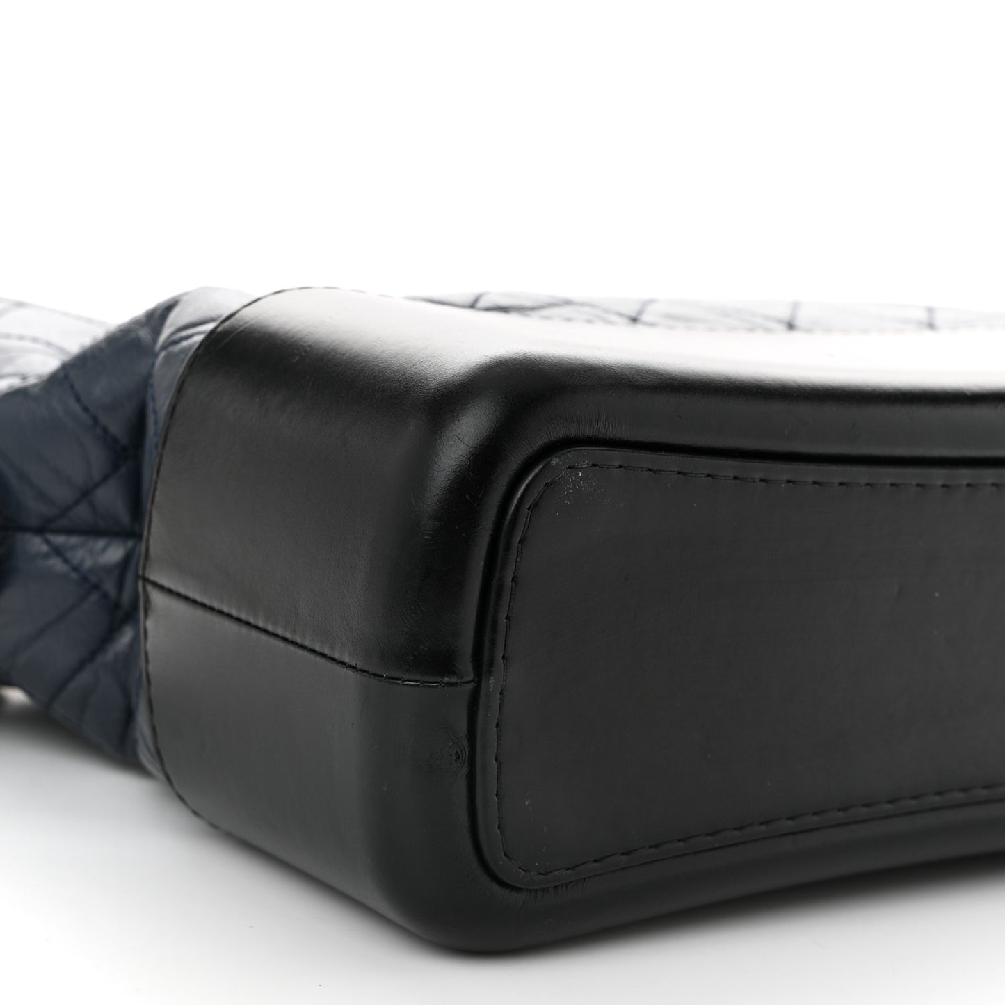Aged Calfskin Quilted Medium Gabrielle Hobo Navy Black