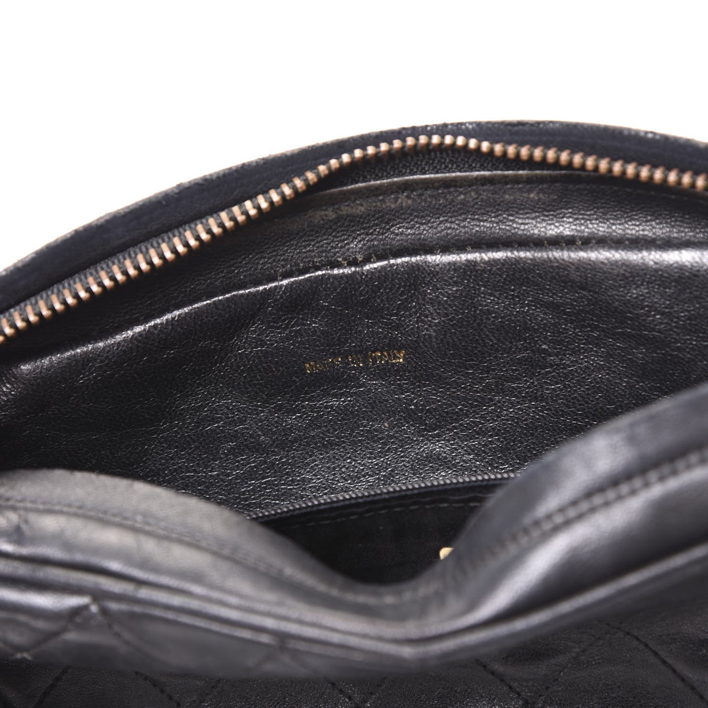 Lambskin Quilted CC Tassel Camera Case Black