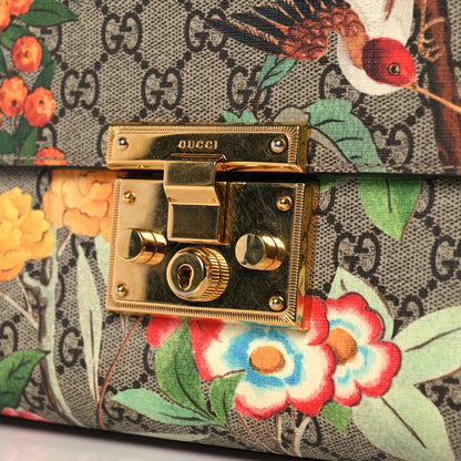 Gucci GG Supreme Monogram Tian Medium Padlock Shoulder Bag Beige Multicolor New Acero 12 of 16