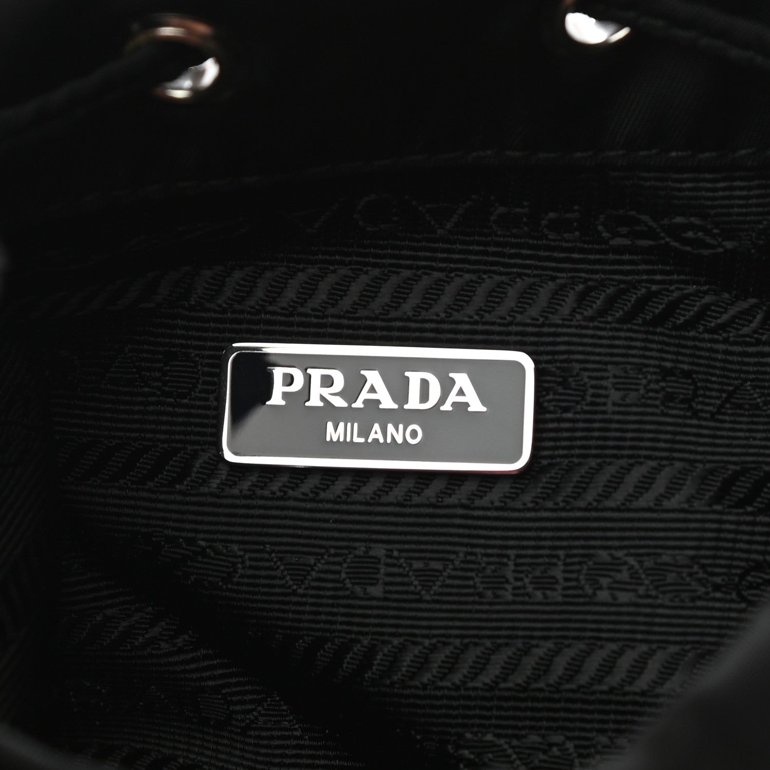 Prada Saffiano Tessuto Nylon Vela Bucket Wristlet Black 6 of 9