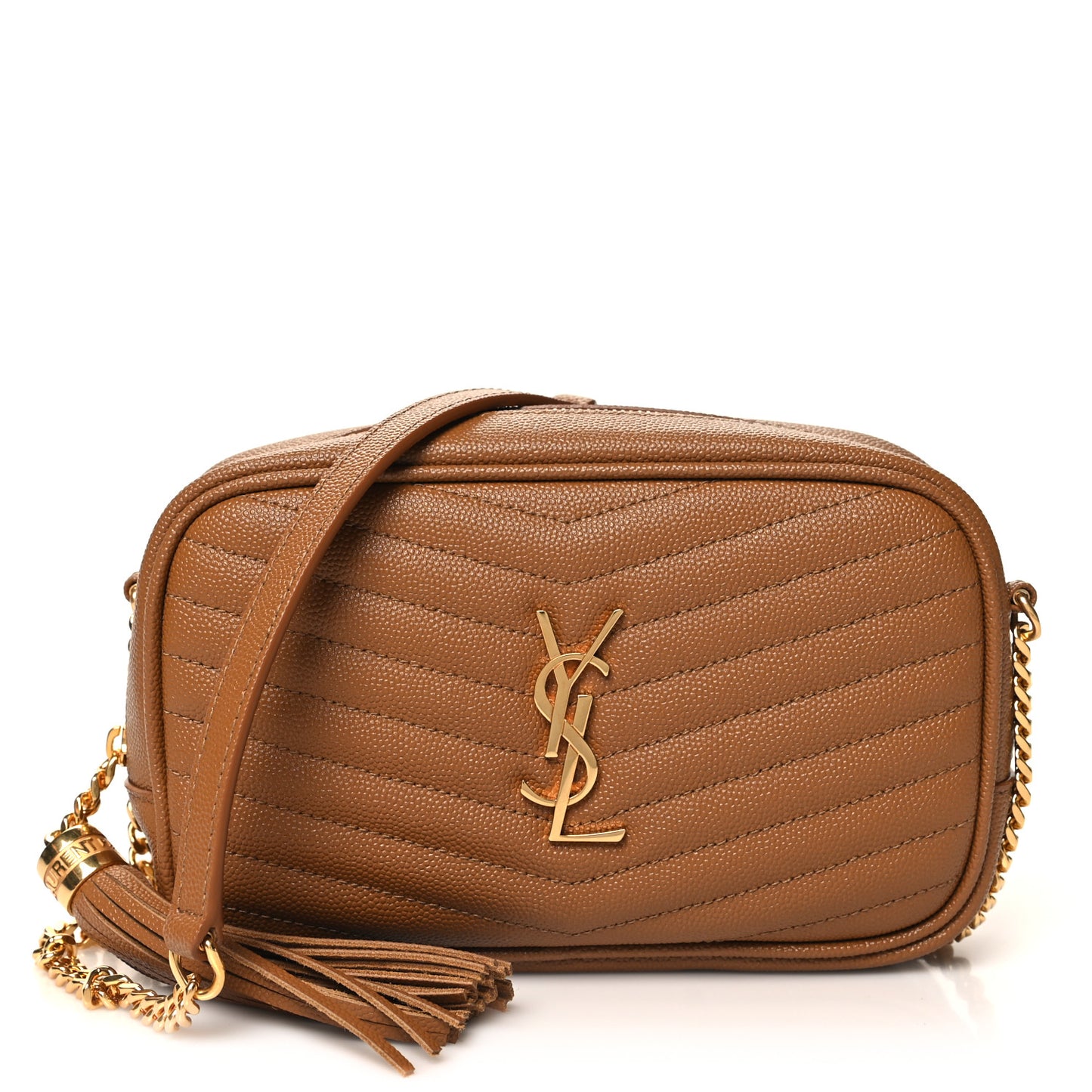 Grain De Poudre Matelasse Monogram Mini Lou Camera Bag Dark Natural