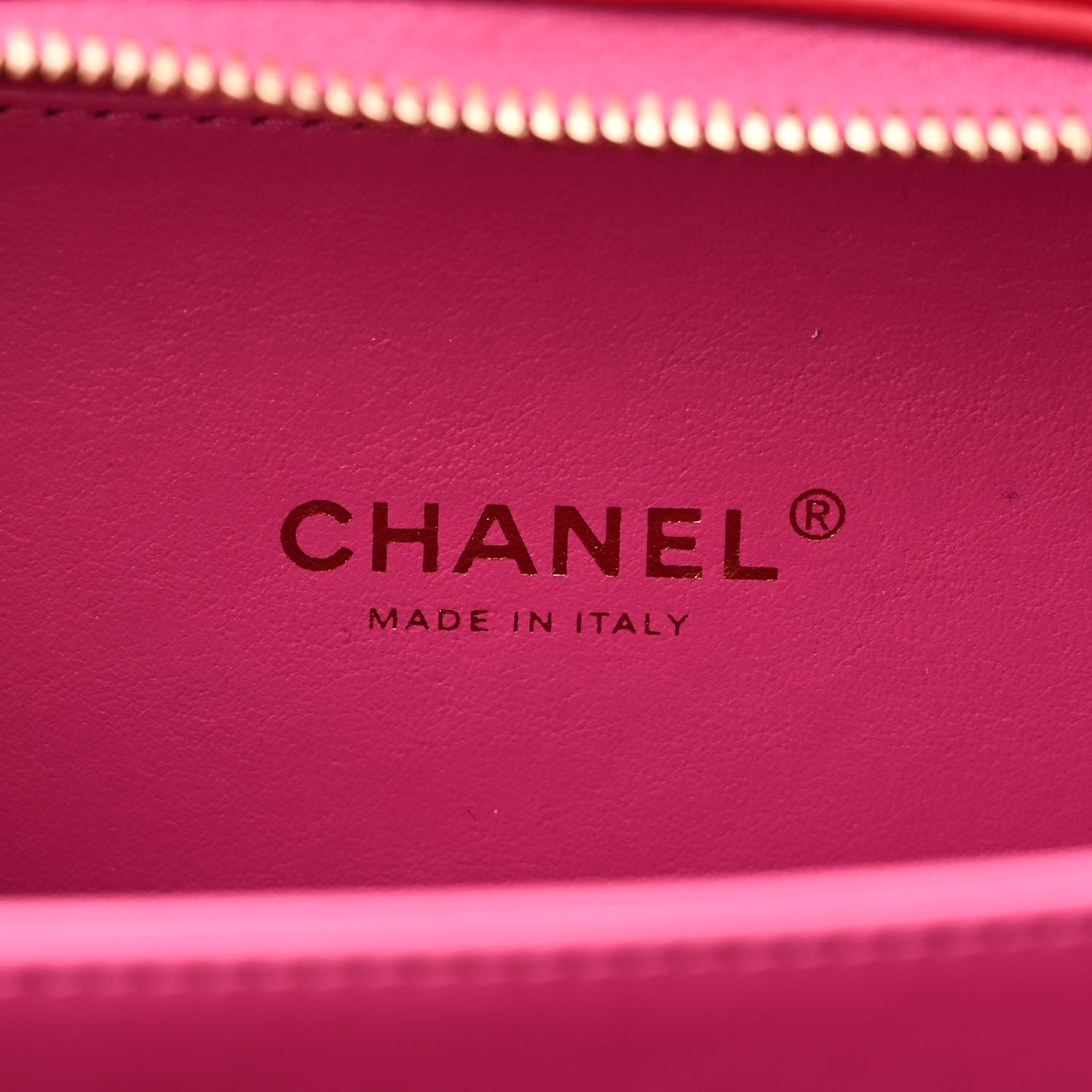 Chanel Jersey Quilted Small CC Filigree Vanity Case Pink Red Orange 6 of 10