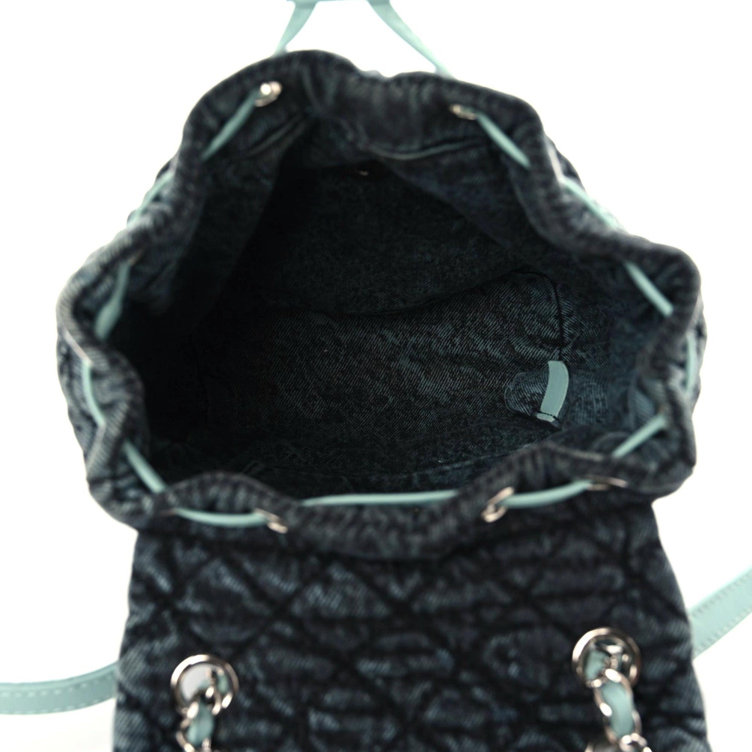 Chanel Washed Denim Quilted Denimpression Backpack Blue Black 6 of 8