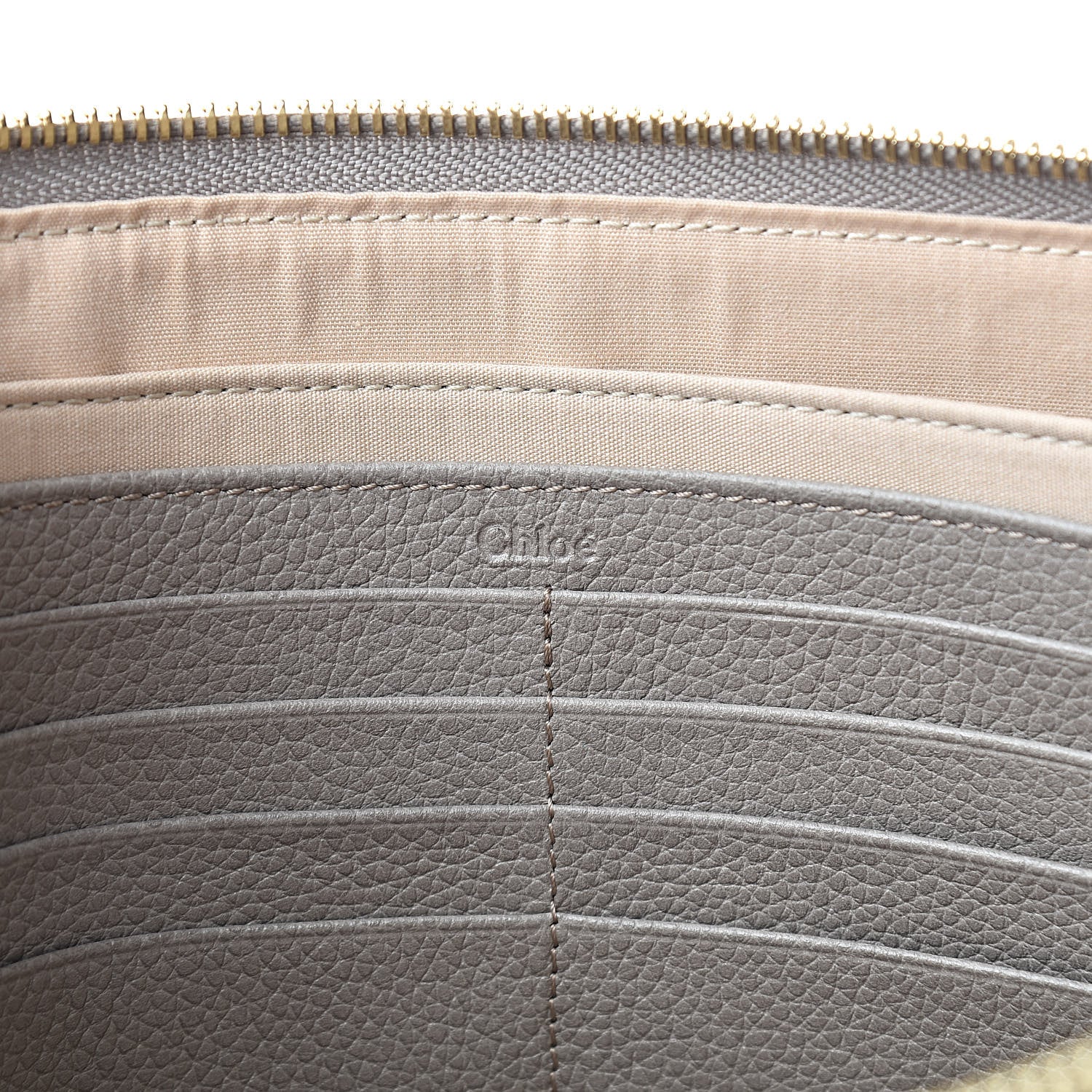 Chloe Grained Calfskin Joe Clutch Motty Grey 6 of 8