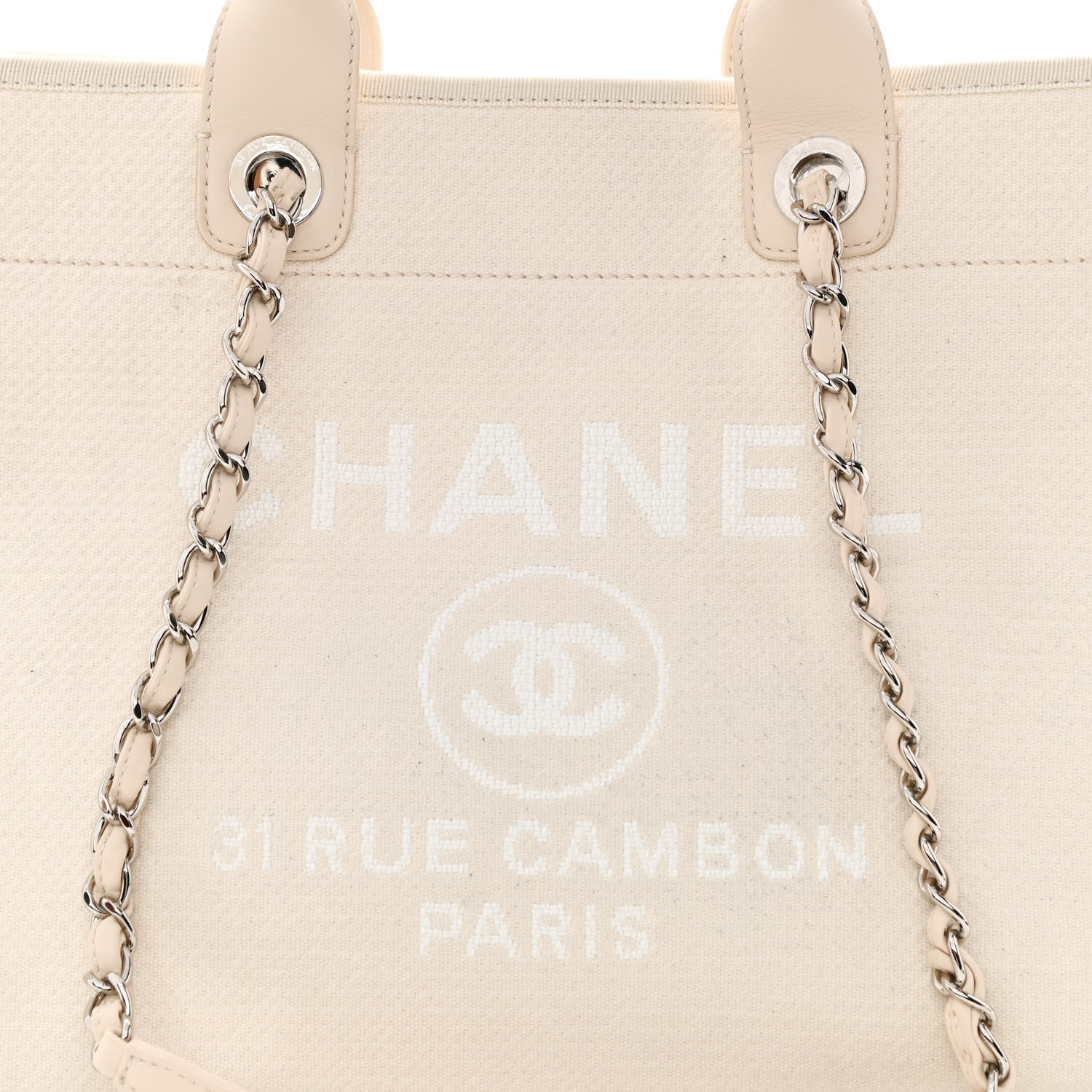Chanel Mixed Fibers Medium Deauville Tote White 10 of 14