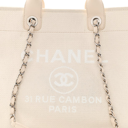 Chanel Mixed Fibers Medium Deauville Tote White 10 of 14