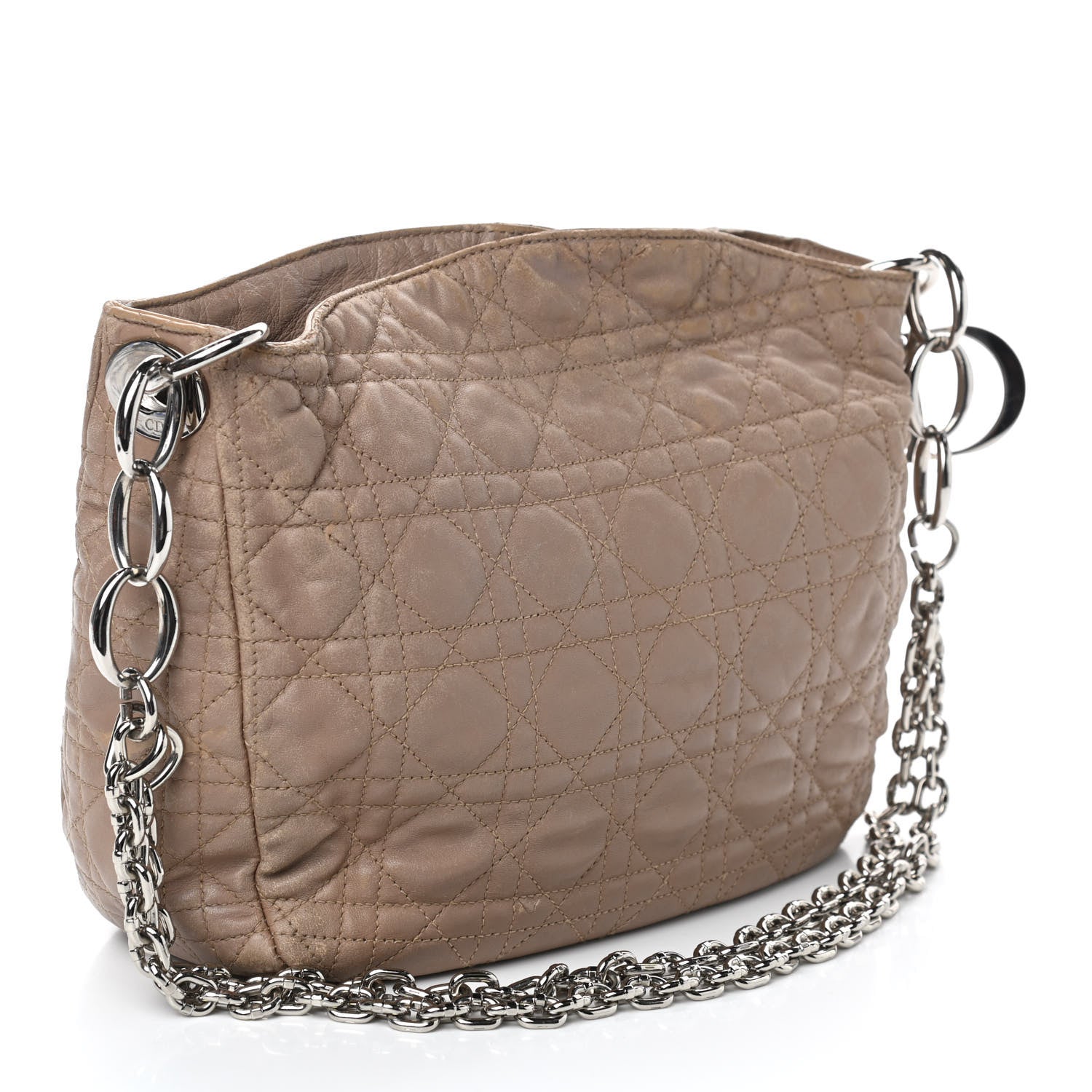 Christian Dior Lambskin Cannage Dior Soft Shoulder Bag Beige 3 of 9