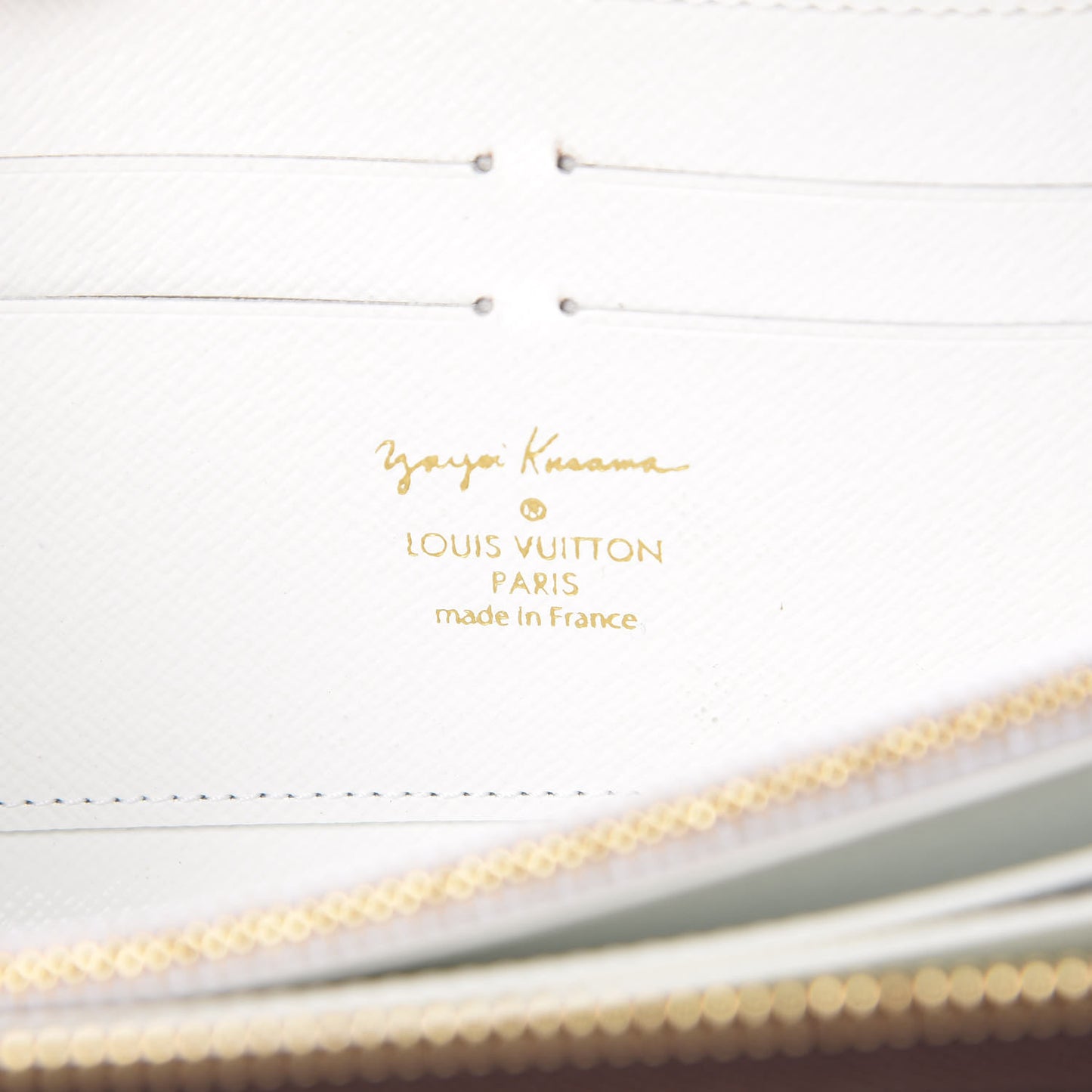 Monogram Kusama Pumpkin Dots Zippy Wallet White