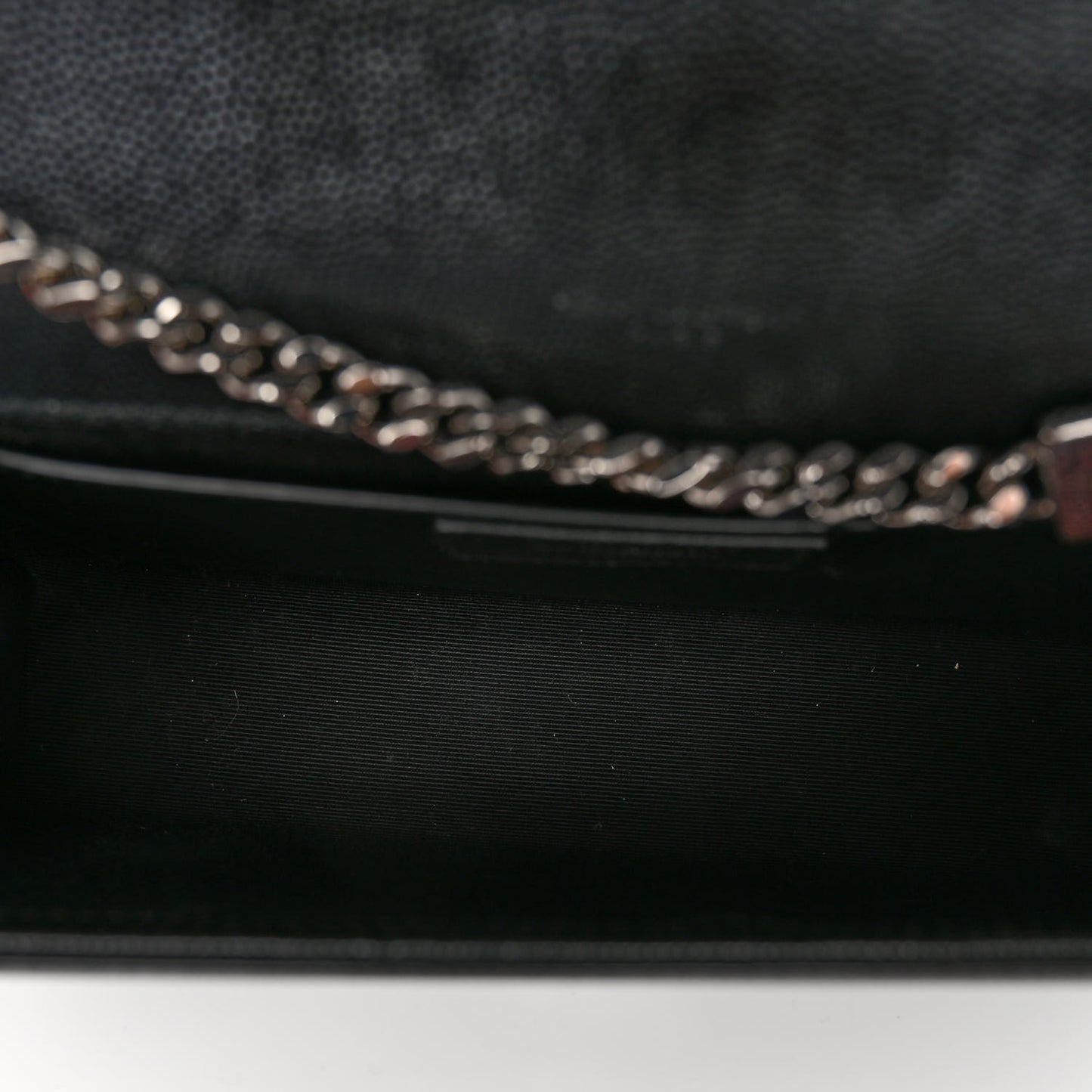 SAINT LAURENT Grain De Poudre Medium Classic Monogram Kate Satchel Black