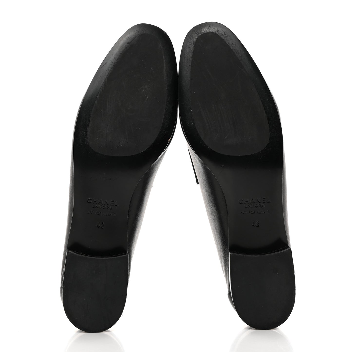 Calfskin Mens Stitched CC Loafers 42 Black