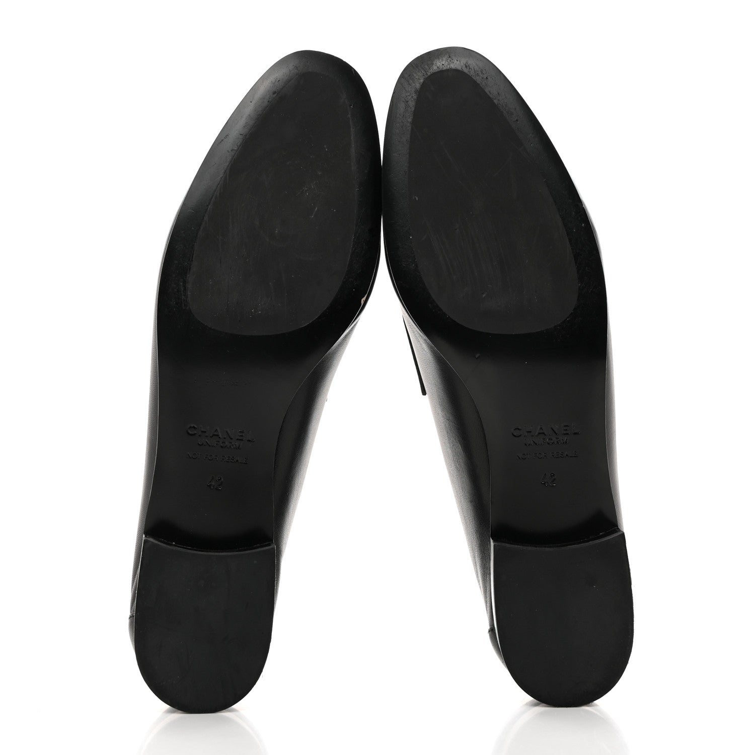 Chanel Calfskin Mens Stitched CC Loafers 42 Black 5 of 9