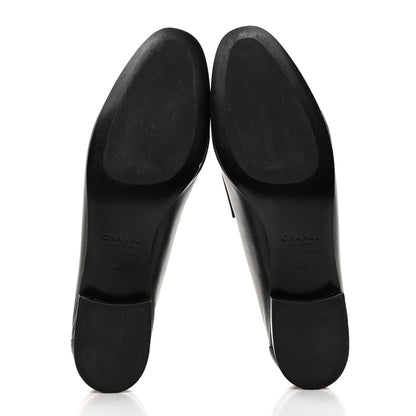 Chanel Calfskin Mens Stitched CC Loafers 42 Black 5 of 9