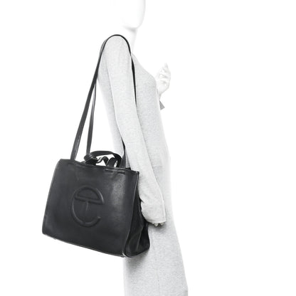 Telfar Pebbled Calfskin Medium Carry Bag Black 2 of 11