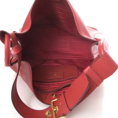Prada Vitello Daino Hobo Rosso 5 of 11