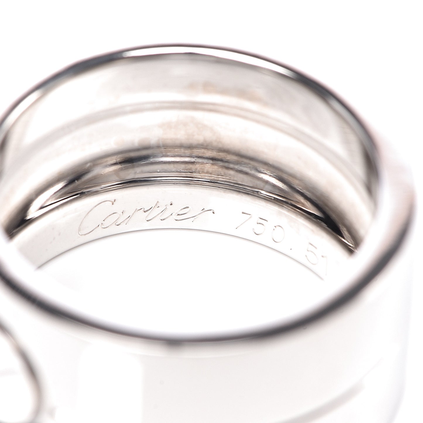 18K White Gold 11mm Wide LOVE Ring 51 5.75