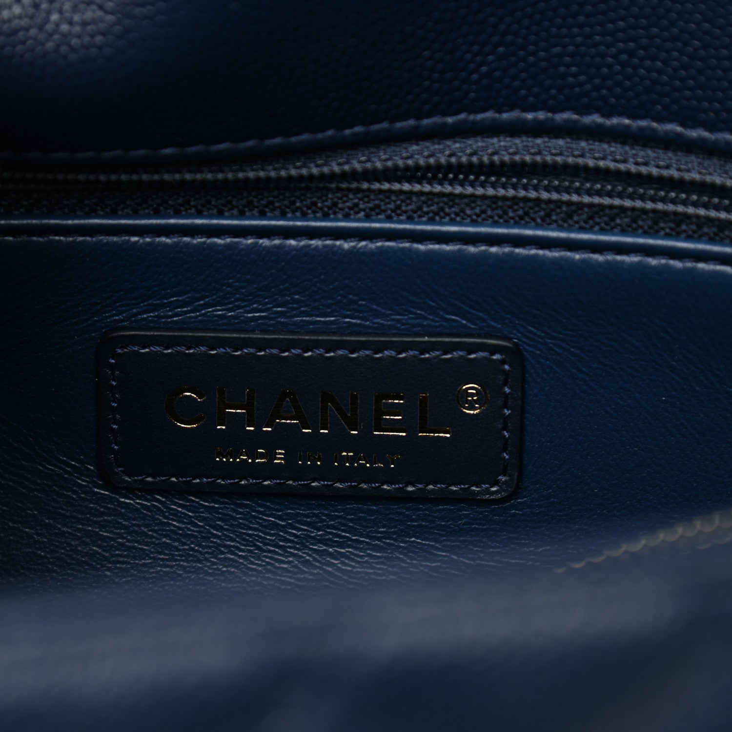 Chanel Caviar Lizard Embossed Quilted Small Coco Handle Flap Navy Blue 6 of 9