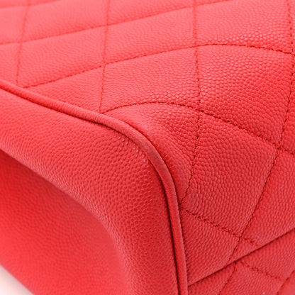 Chanel Caviar Quilted In Out Flap Shopping Tote Red 13 of 14
