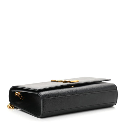 Saint Laurent Grain De Poudre Small Monogram Kate Satchel Black 4 of 12