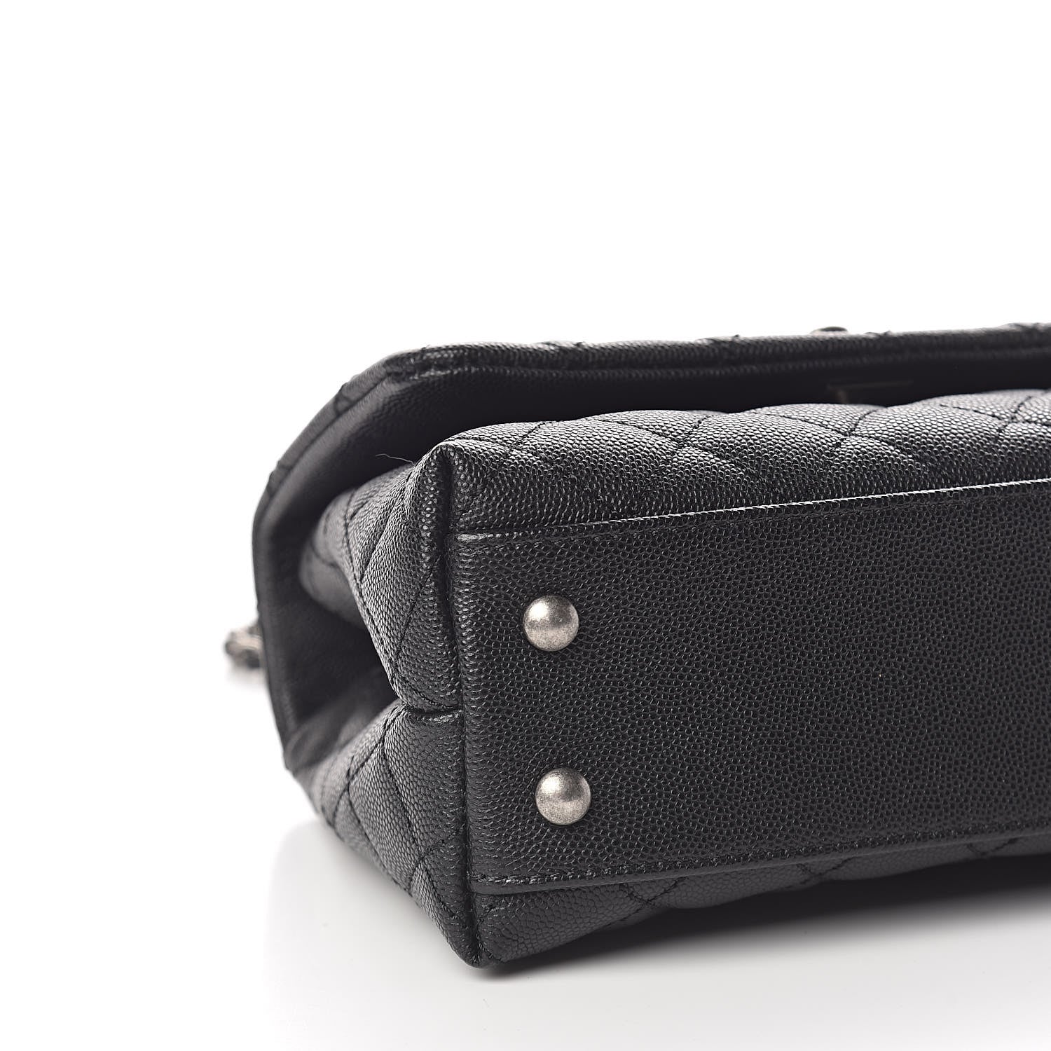 Chanel Caviar Lizard Quilted Mini Coco Handle Flap Black 9 of 11