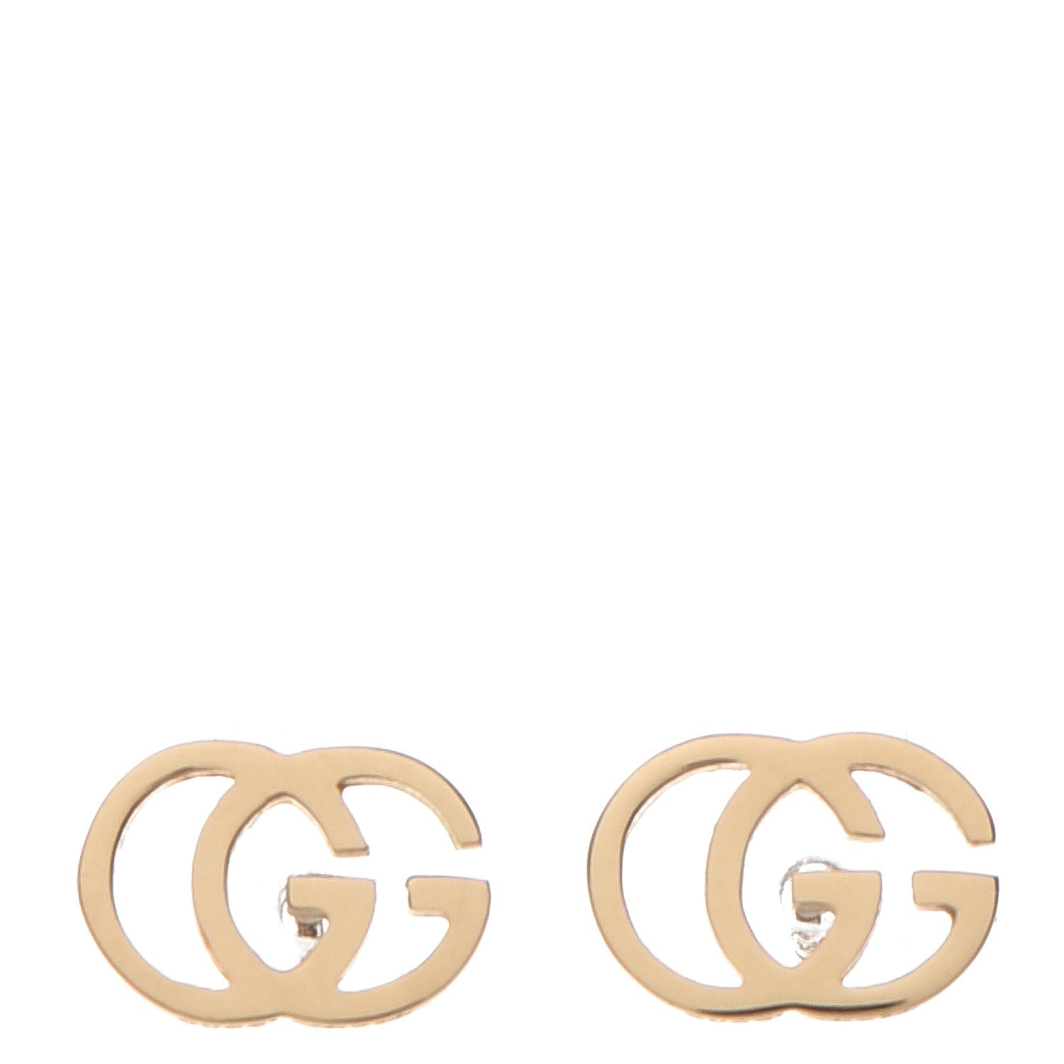 Gucci 18K Yellow Gold GG Tissue Stud Earrings 1 of 5