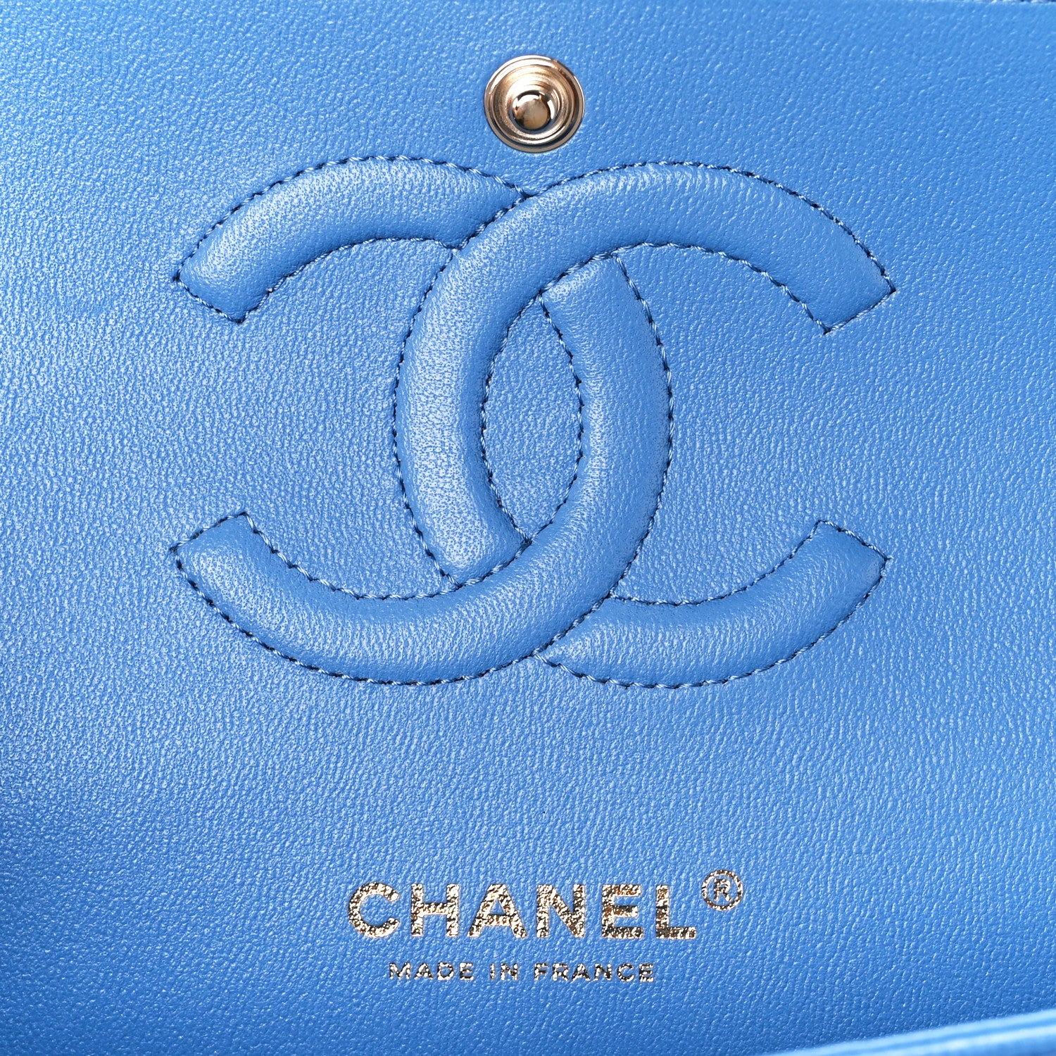 Chanel Caviar Quilted Medium Double Flap Blue 6 of 11