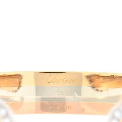 Cartier 18K Pink Yellow White Gold Diamond C de CartierTrinity Cuff Bracelet 5 of 5