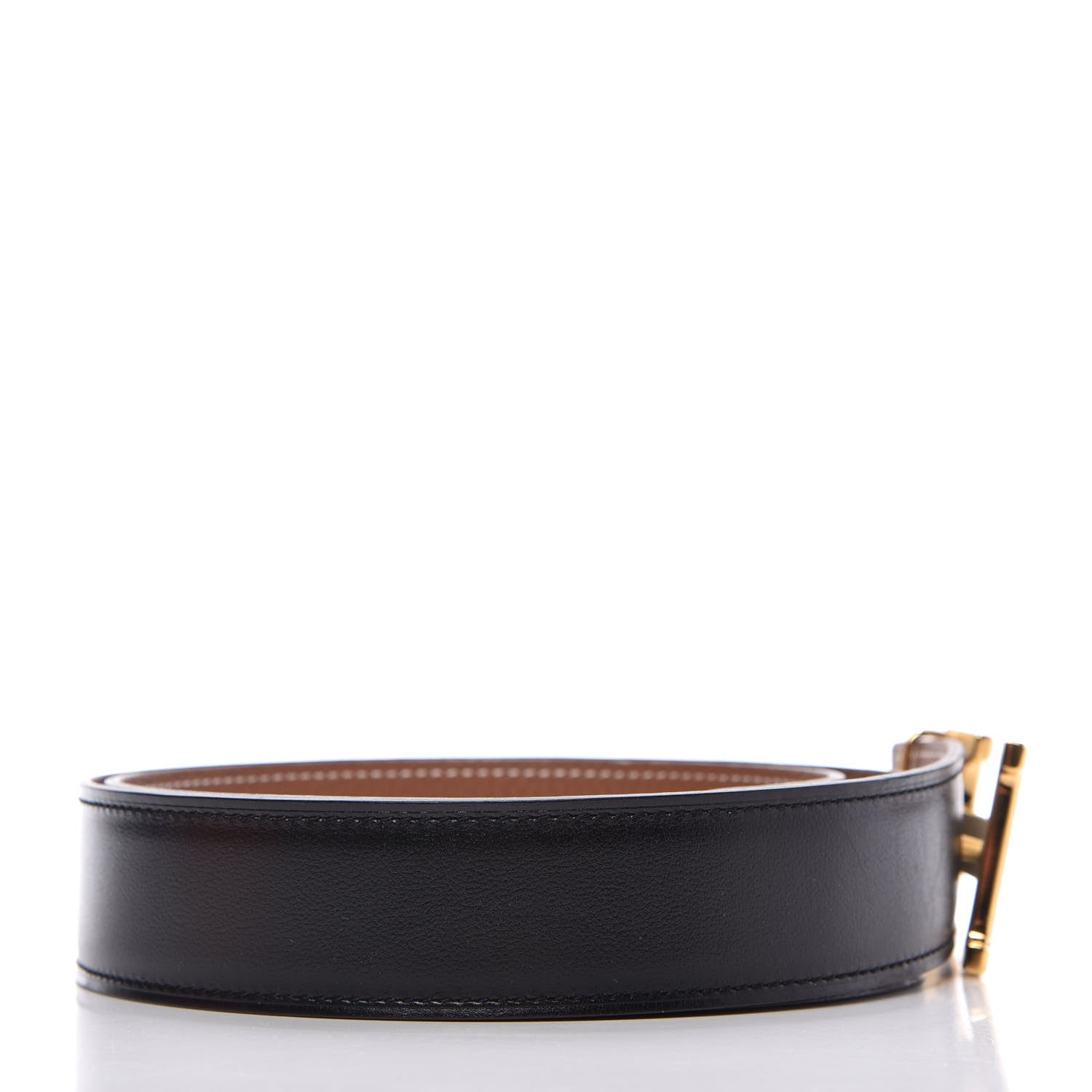 Hermes Box Togo 32mm H Belt 80 Black Gold 2 of 4