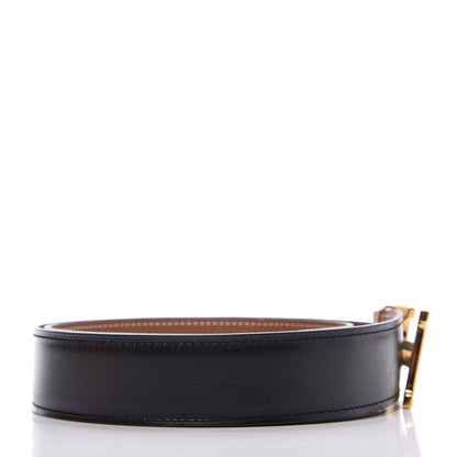 Hermes Box Togo 32mm H Belt 80 Black Gold 2 of 4