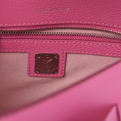 MCM Grained Calfskin Small Patricia Satchel Sugar Pink 6 of 10