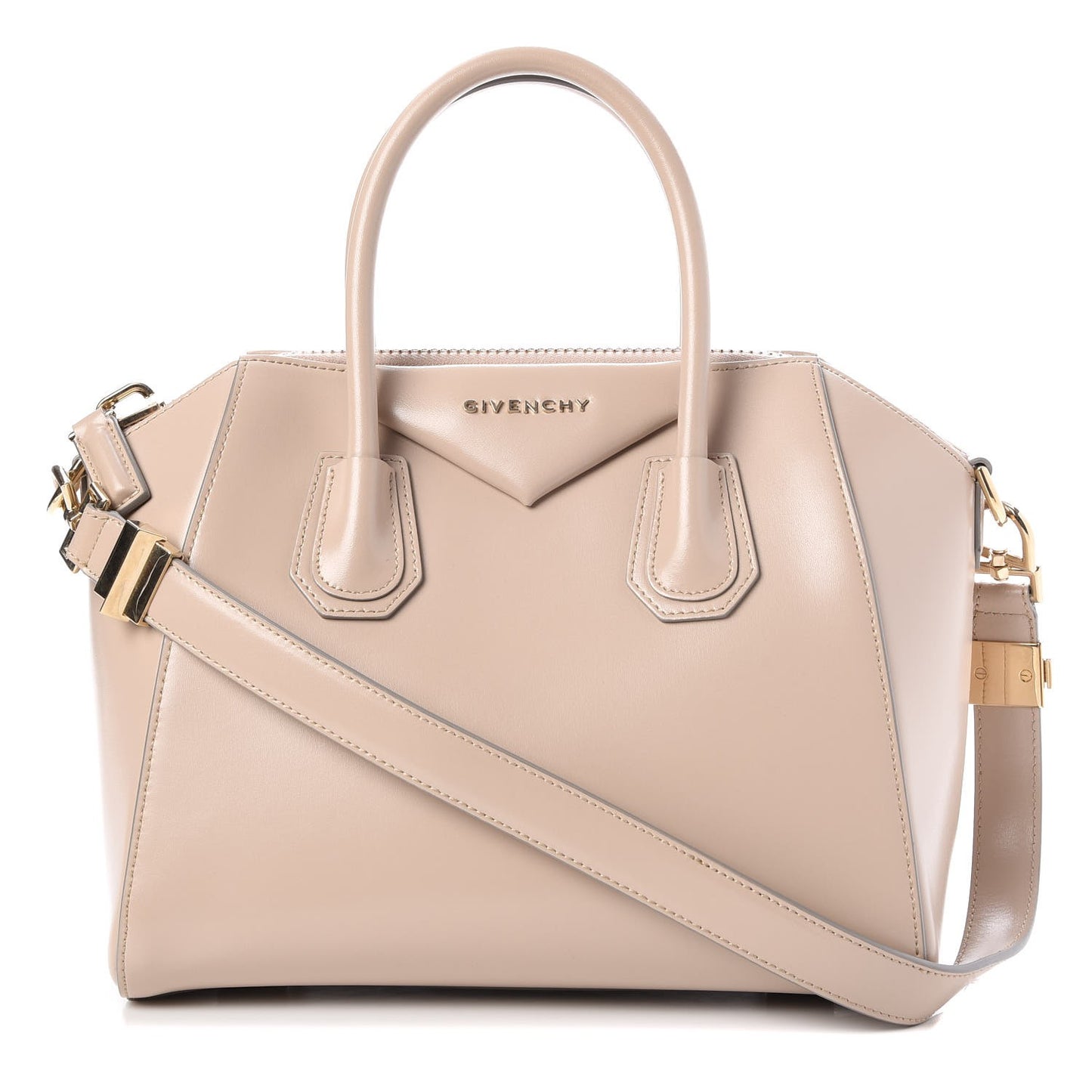 Shiny Lord Calfskin Small Antigona Sand