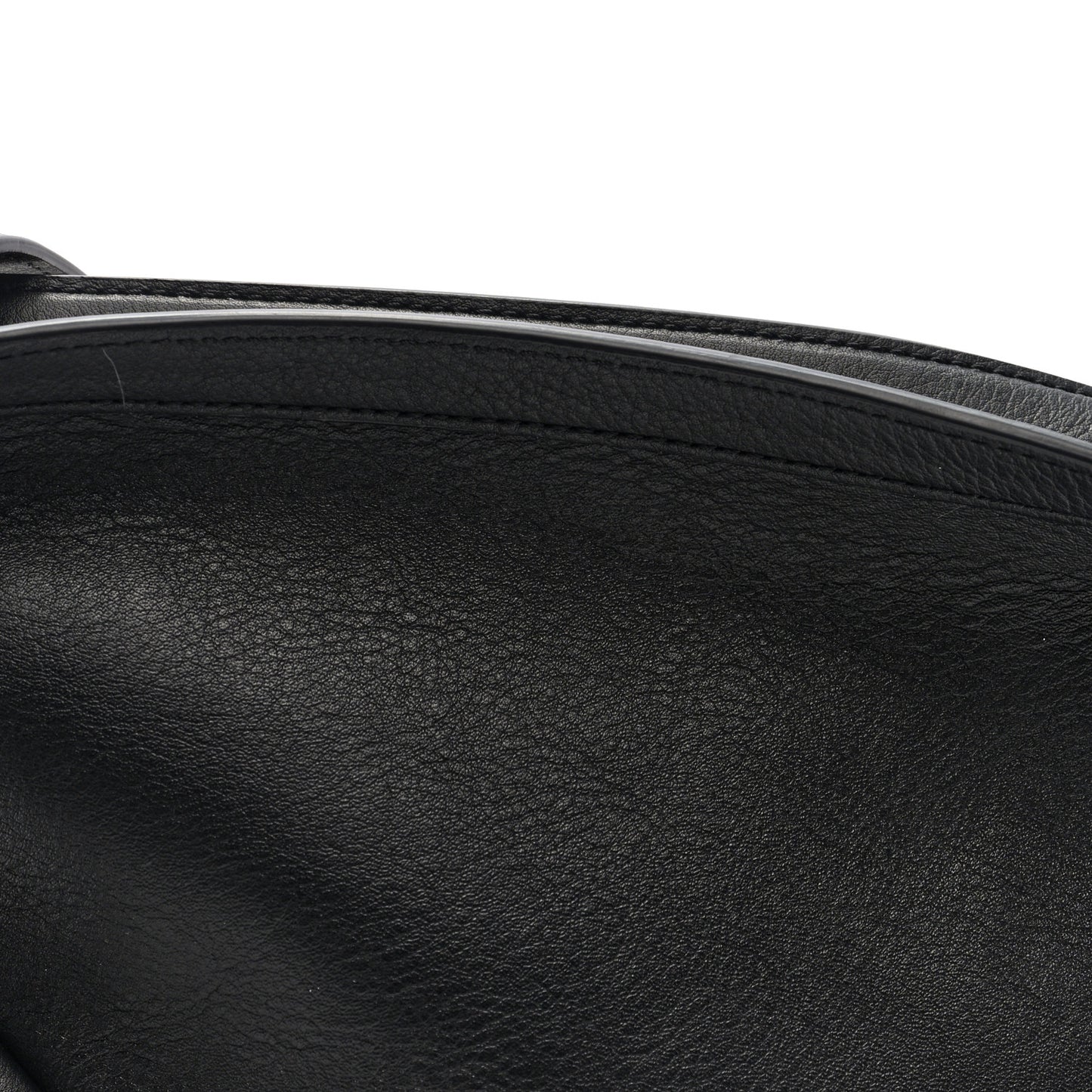Grained Calfskin Small Slouchy Banana Bag Black