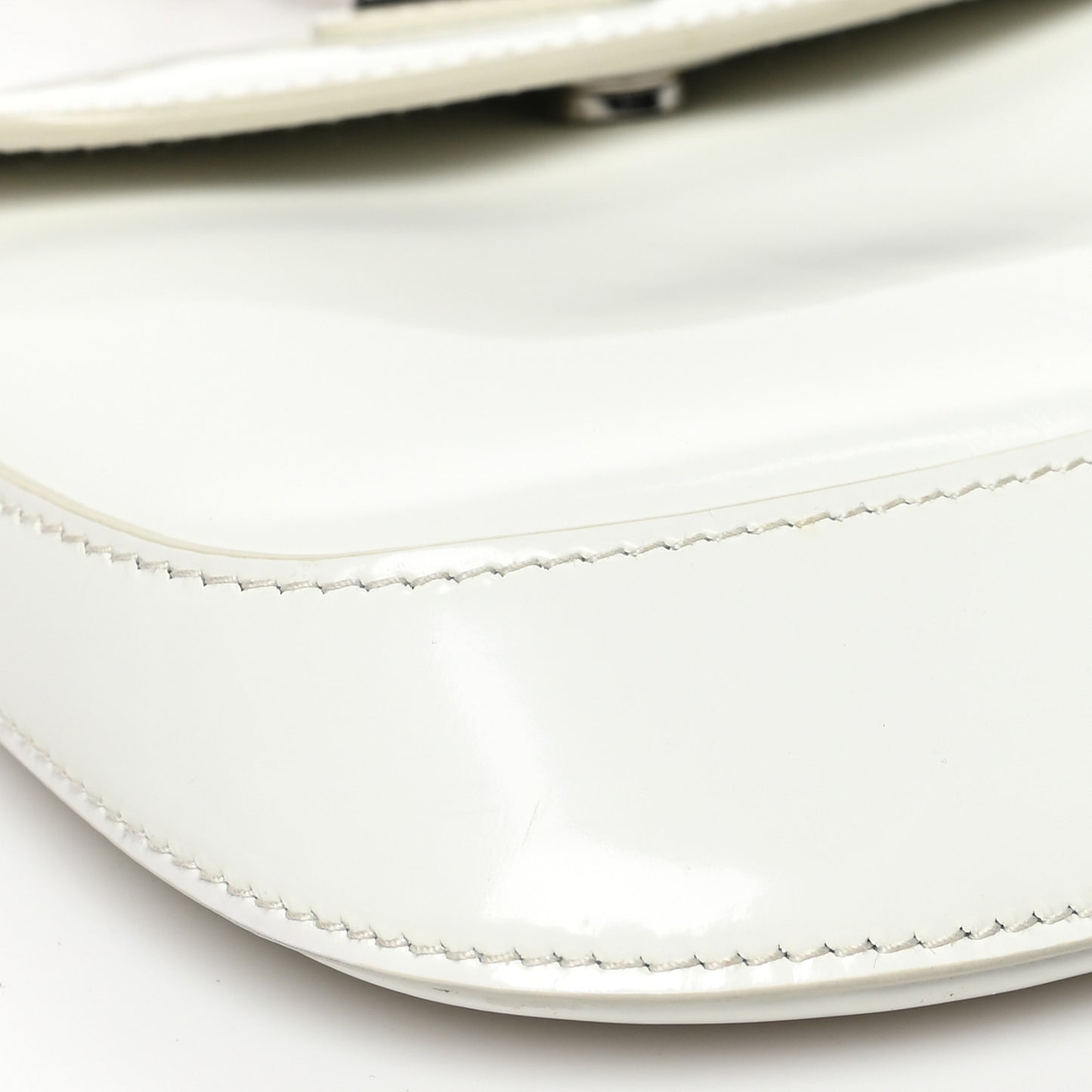 Spazzolato Mini Cleo Flap Adjustable Strap Shoulder Bag White