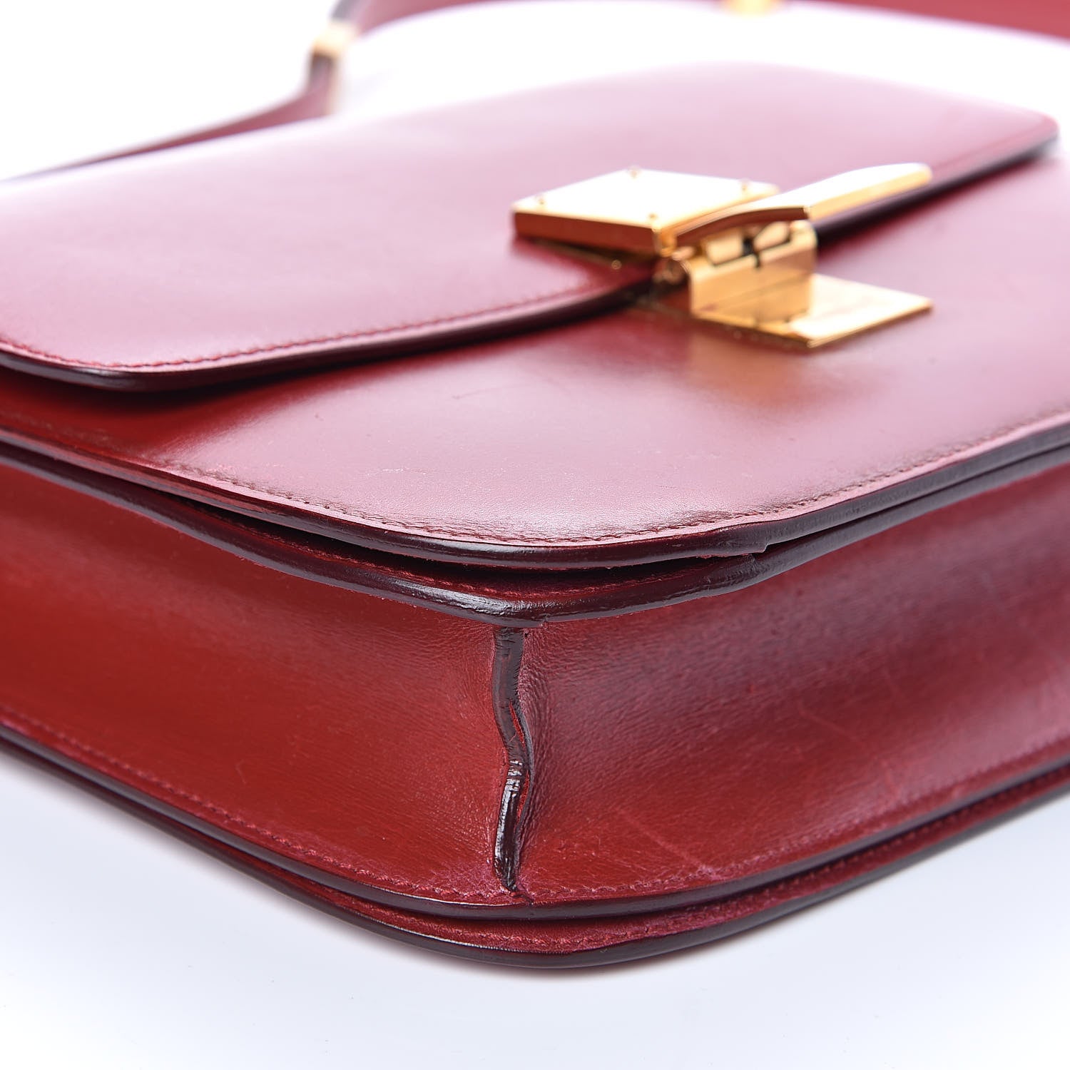Celine Box Calfskin Medium Classic Box Flap Bag Red 8 of 17