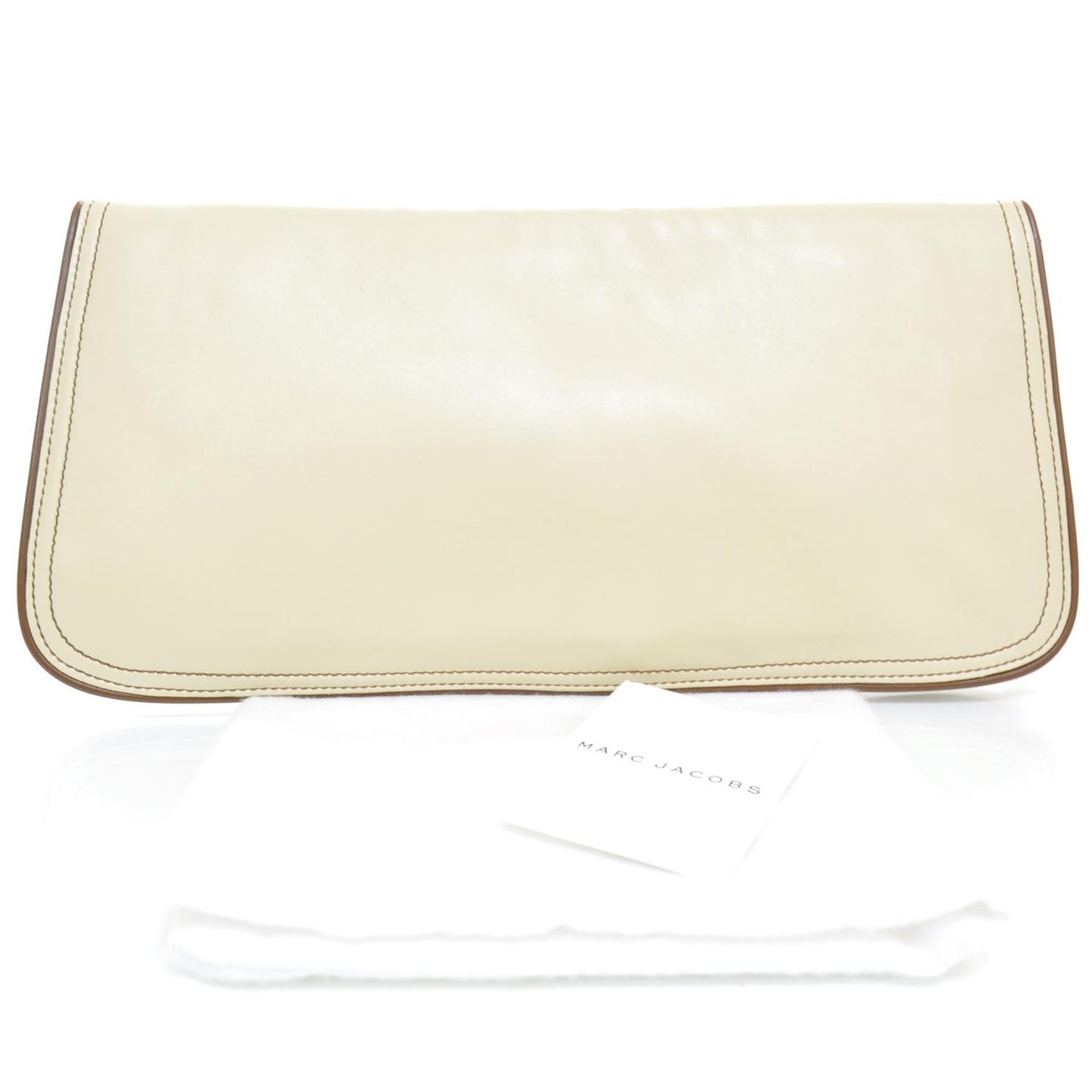 Leather Jeweled Shell Palm Beach Bonita Clutch Ivory