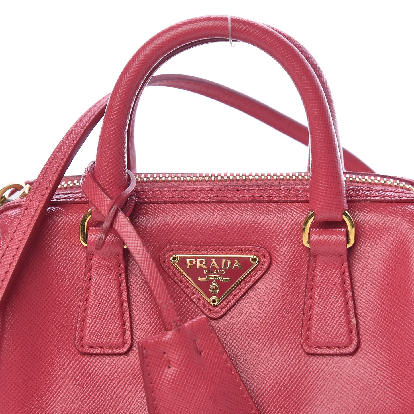 Saffiano Lux Mini Top Handle Crossbody Bag Peonia