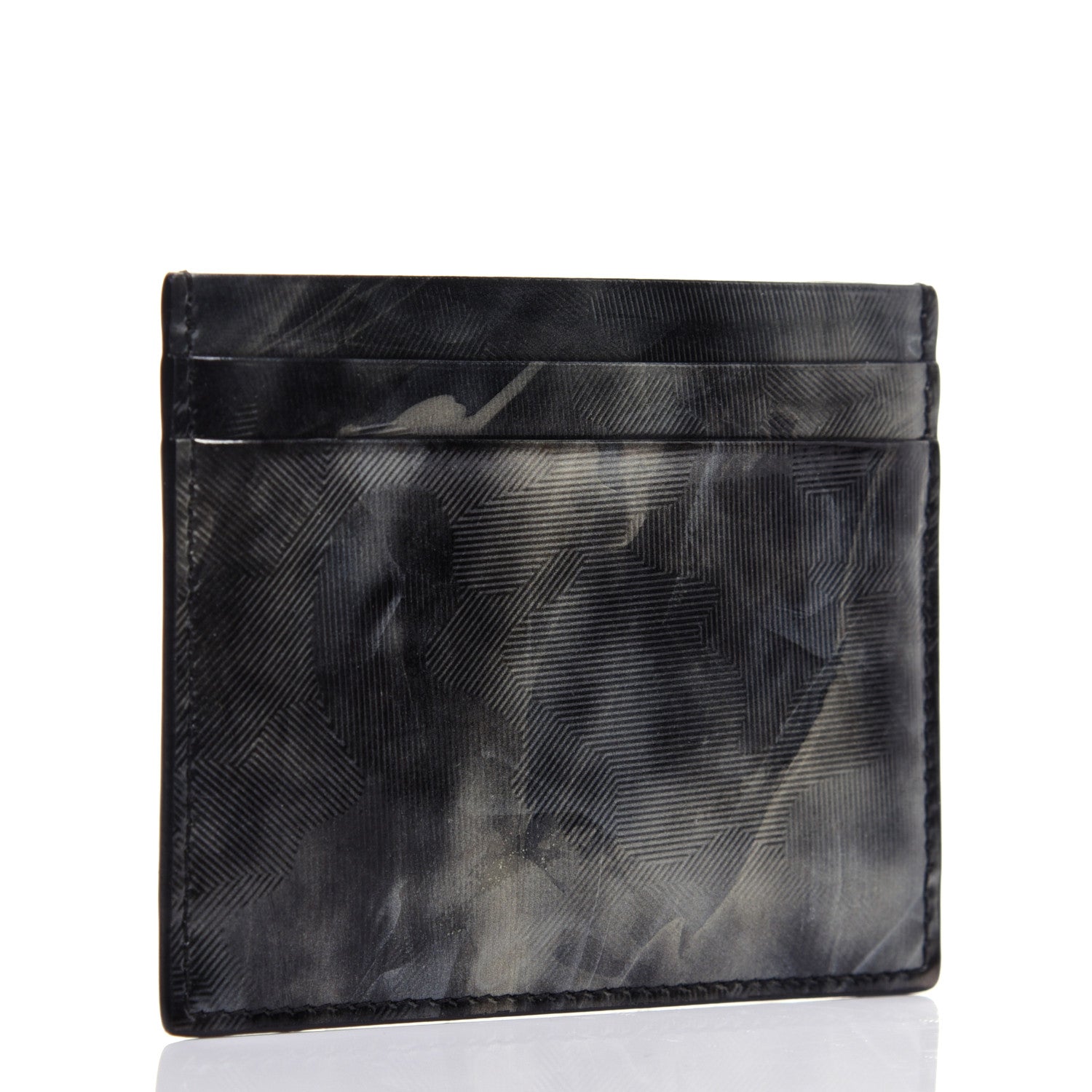 Christian Louboutin Textured Calfskin Print Card Holder Grey 3 of 9