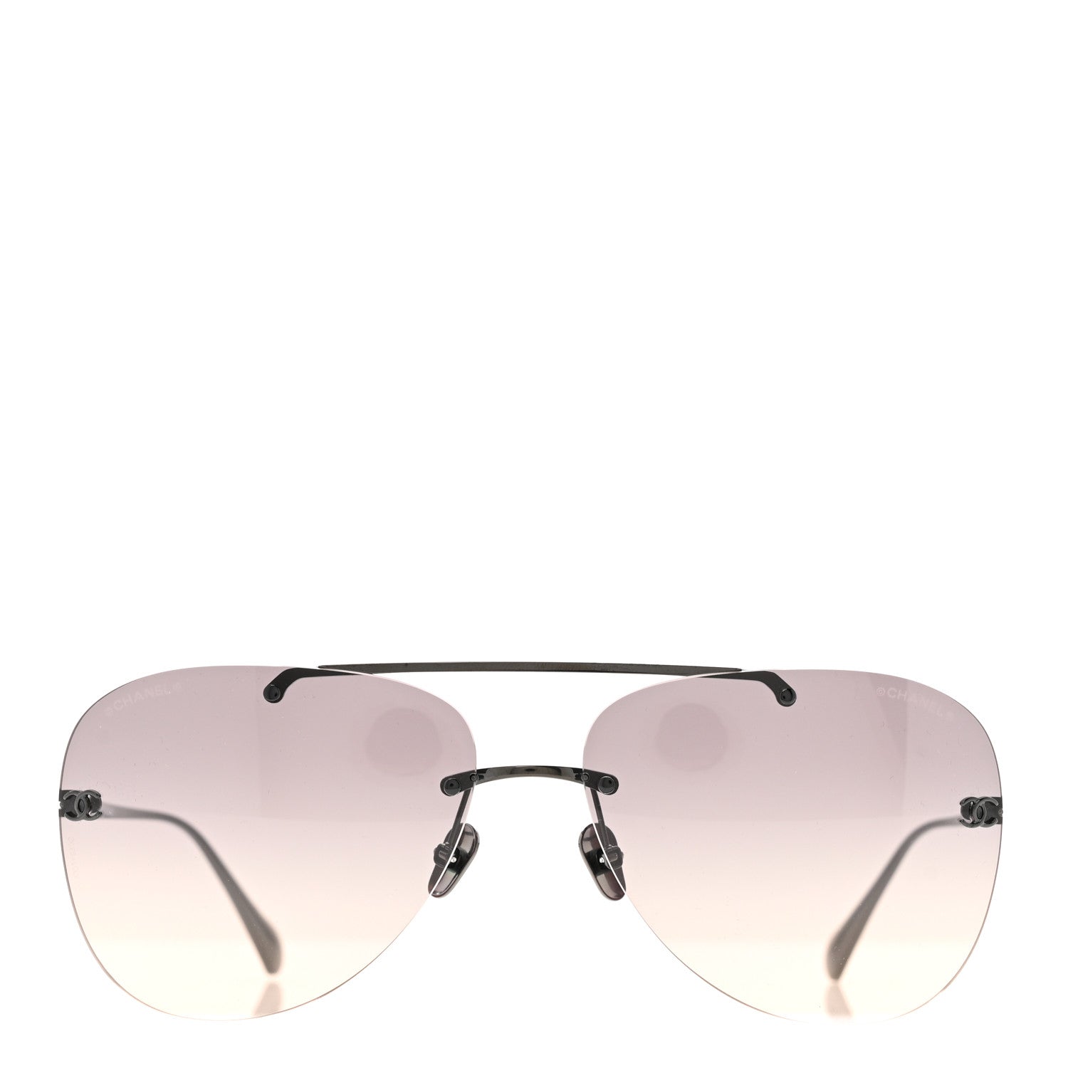 Chanel Titanium CC Pilot Aviator Sunglasses 4285-T Dark Grey 2 of 8