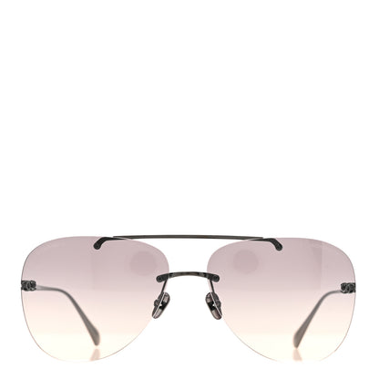 Chanel Titanium CC Pilot Aviator Sunglasses 4285-T Dark Grey 2 of 8