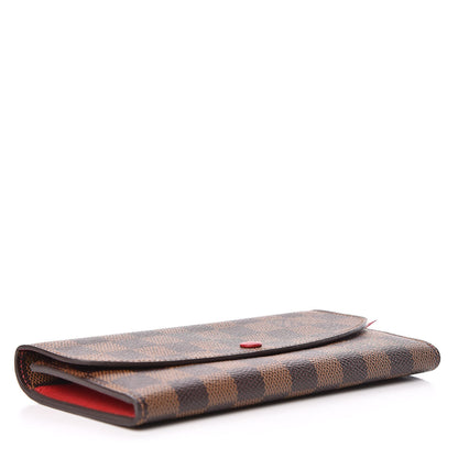 Louis Vuitton Damier Ebene Emilie Wallet Red 4 of 8