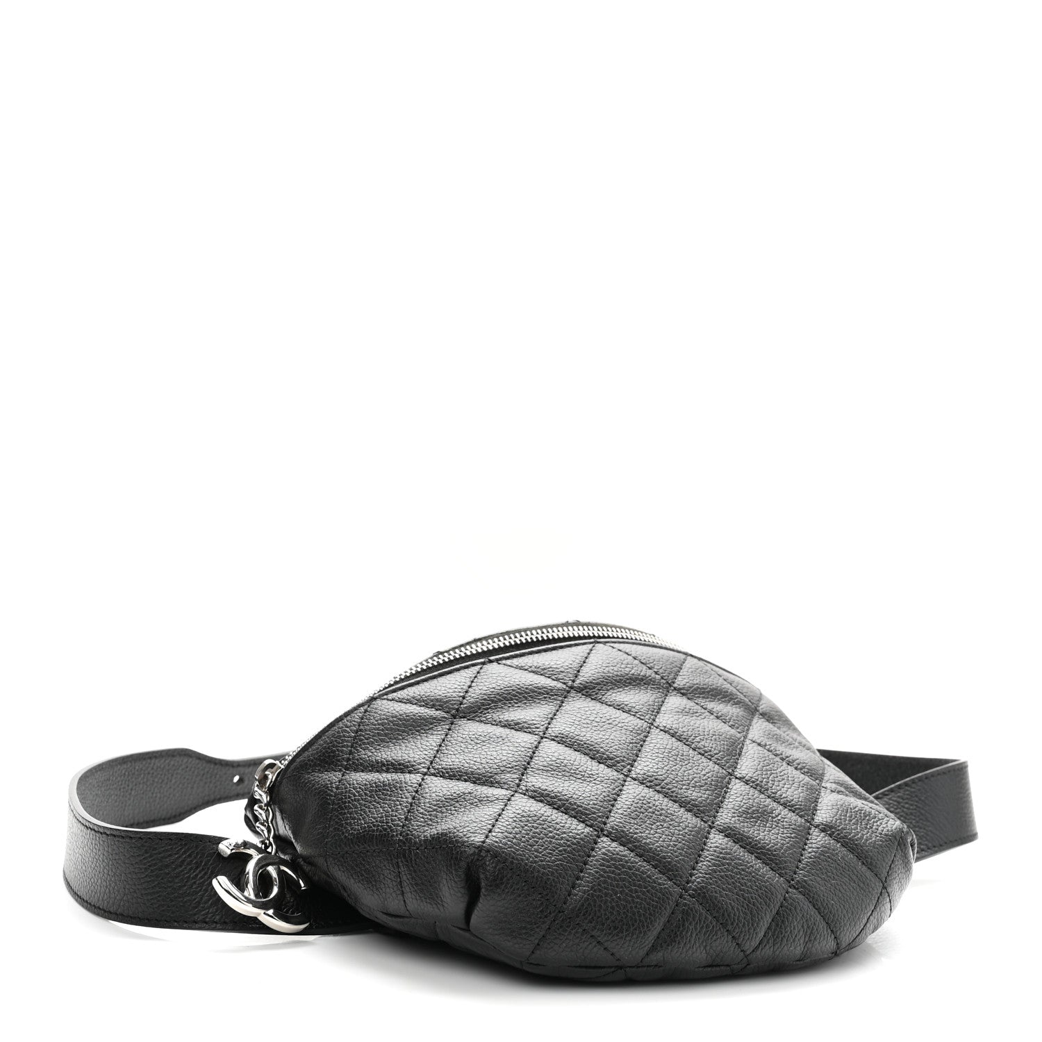 Chanel Grained Calfskin Quilted Waist Belt Bag Black 4 of 10
