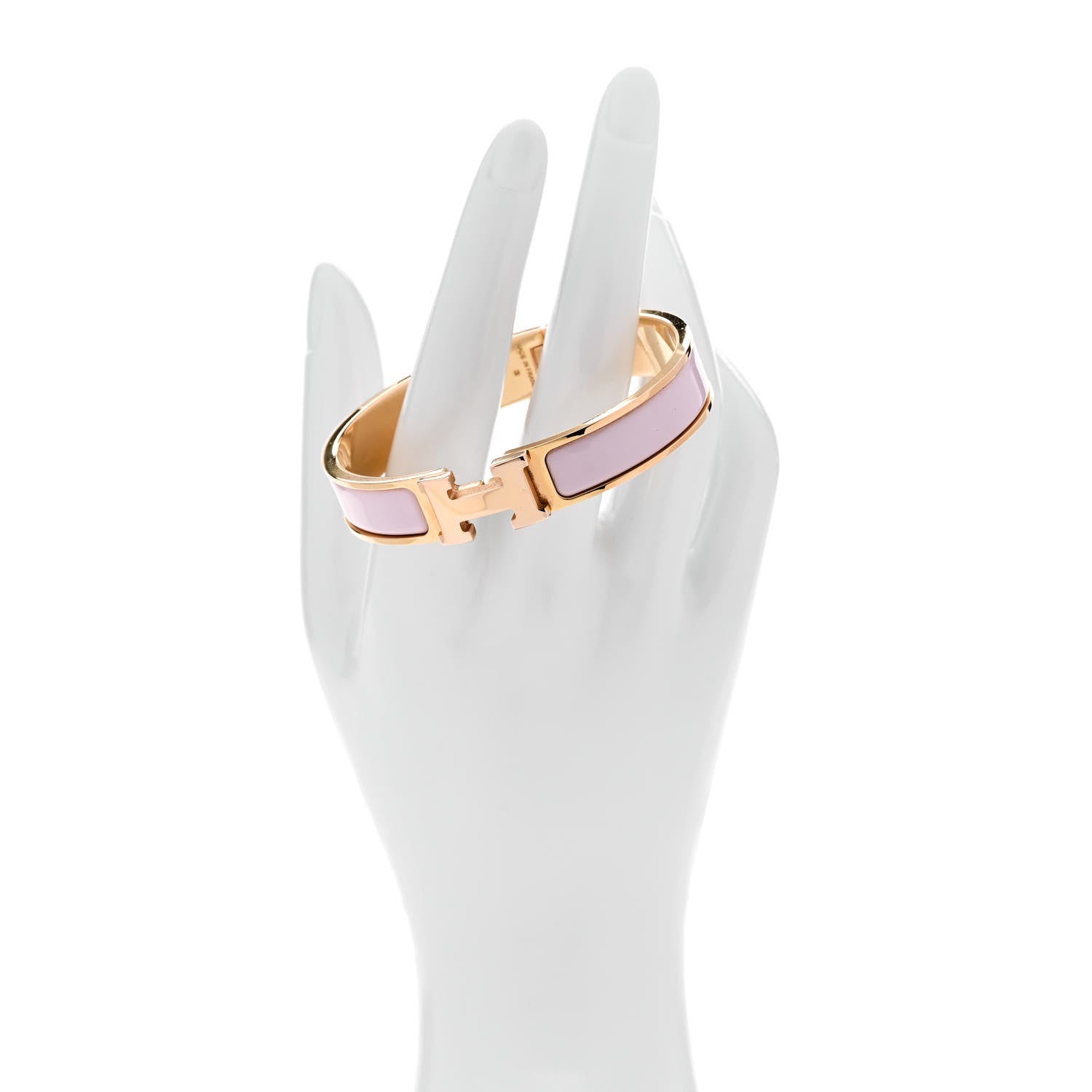 Hermes Enamel Narrow Clic Clac H Bracelet GM Rose Dragee 2 of 5